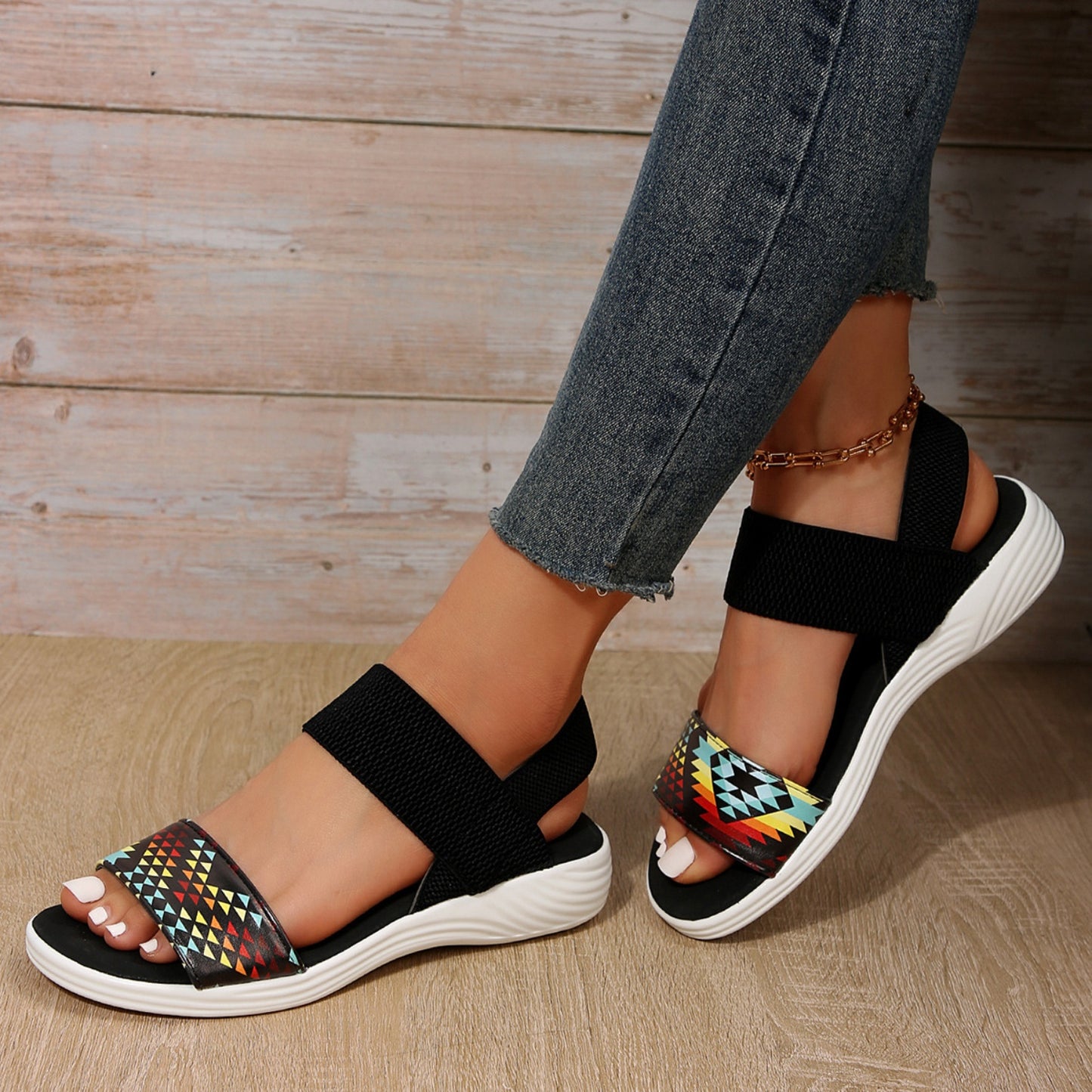 Arena Open Toe Low Heel Sandals