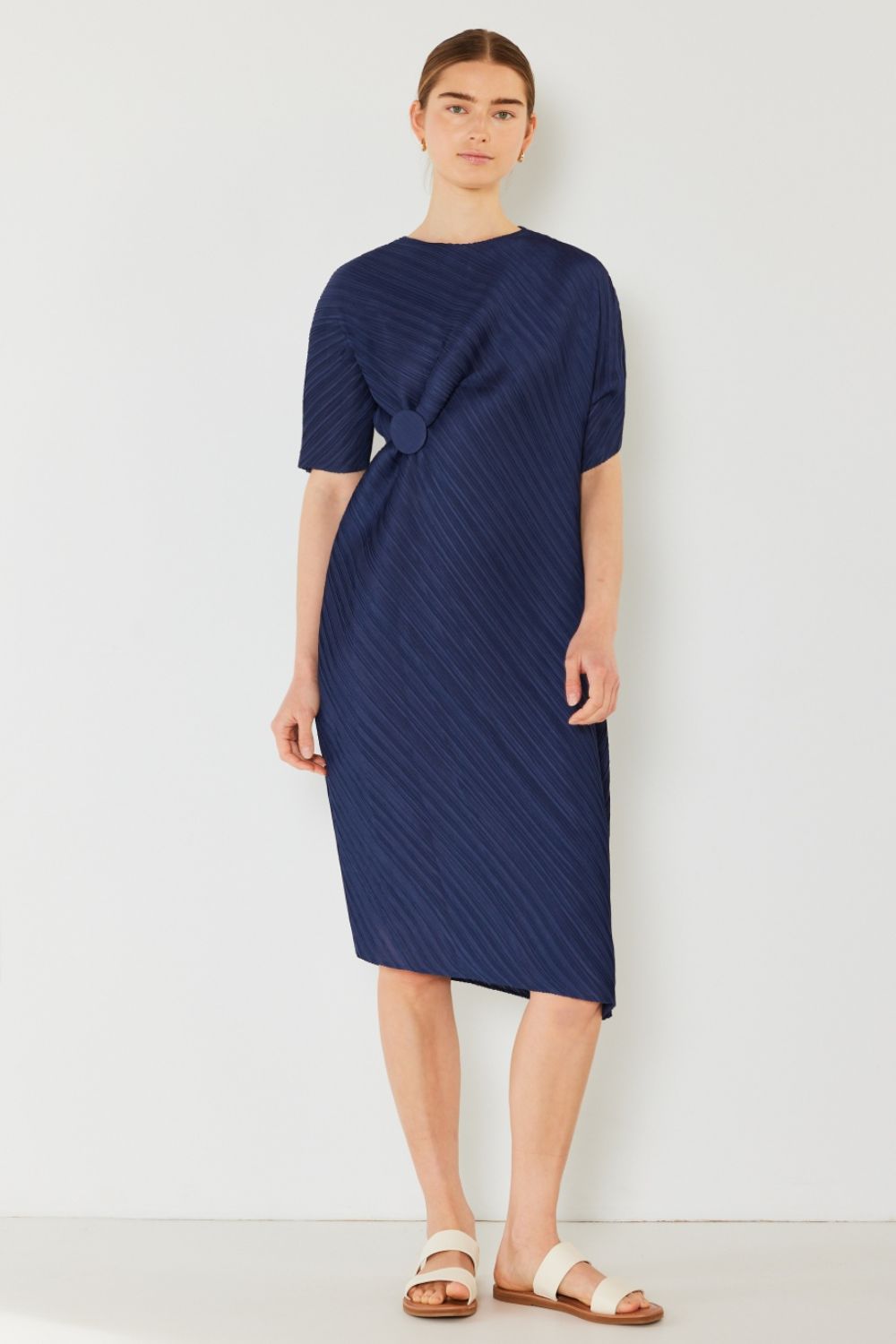 Marina Pleated Dolman Sleeve Dress