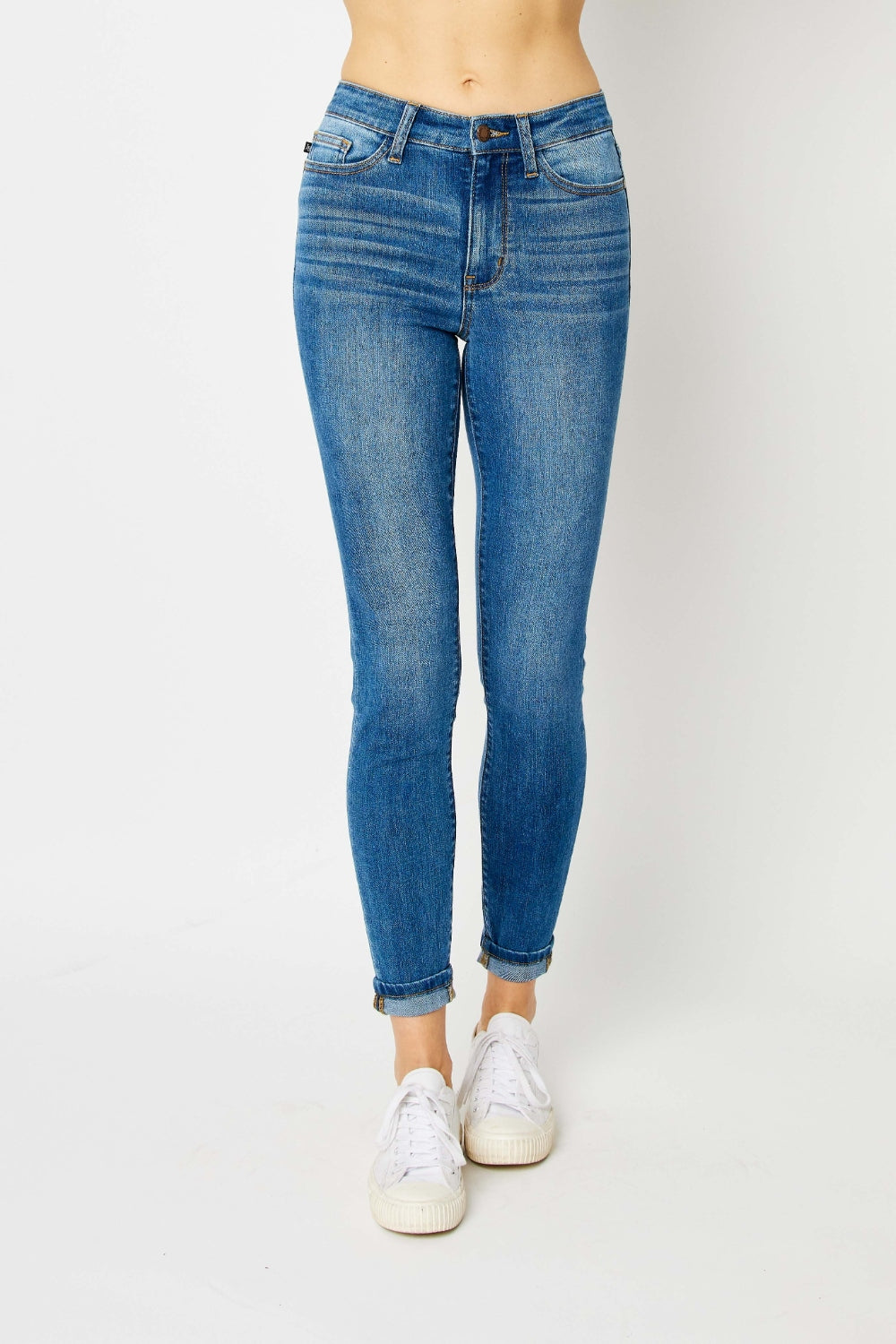 Judy Blue Cuffed Hem Low Waist Skinny Jeans