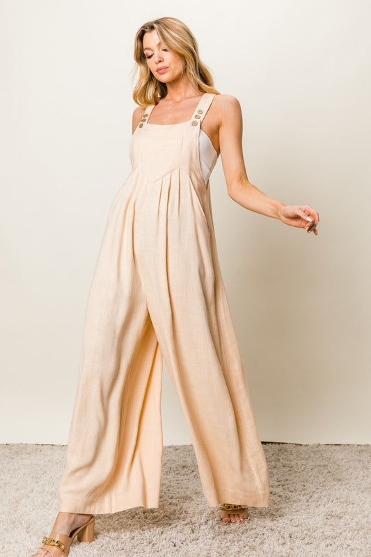 Cammie Texture Sleeveless Wide Leg Jumpsuit