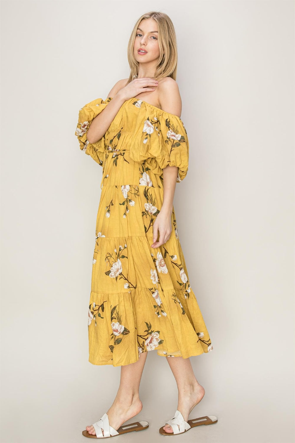 Sara Floral Puff Sleeve Tiered Dress