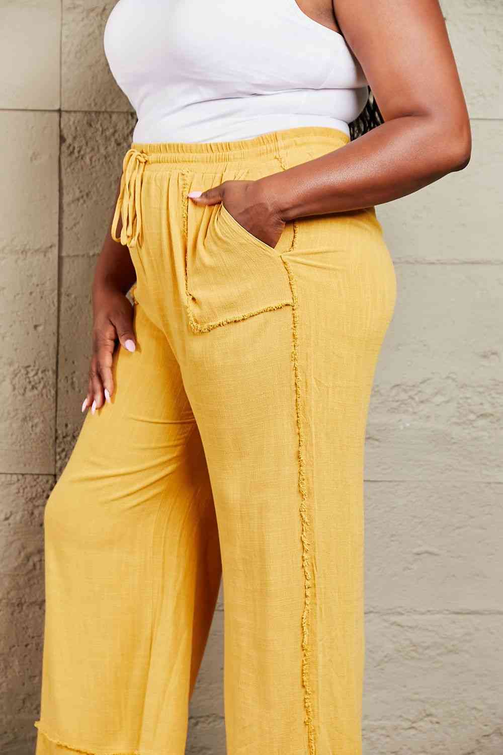 Mineral Wash Wide Leg Pants