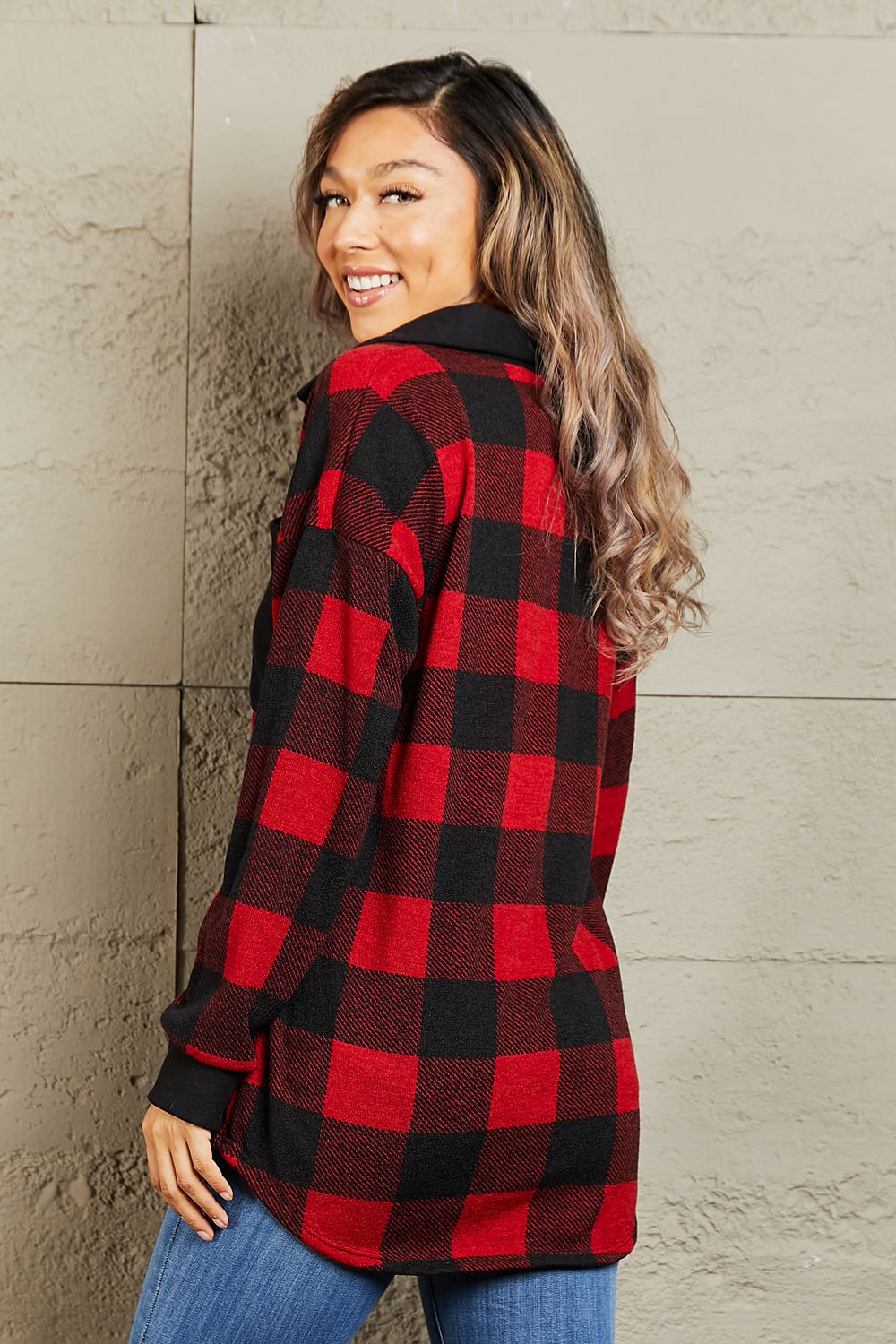 Madison Make It Last Contrast Plaid Shacket