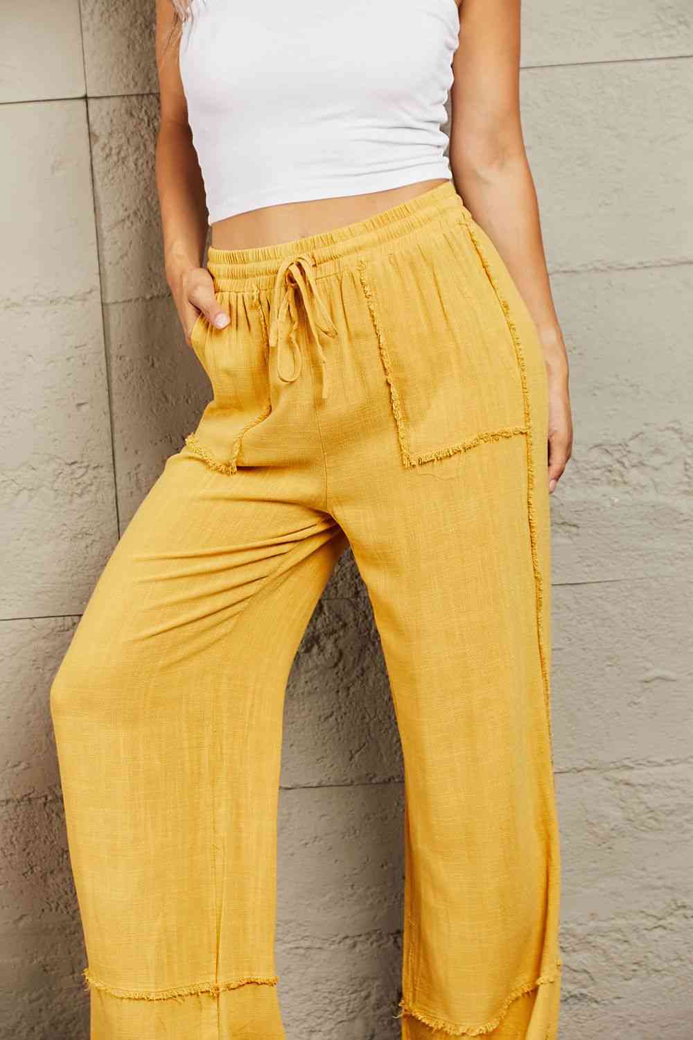 Mineral Wash Wide Leg Pants