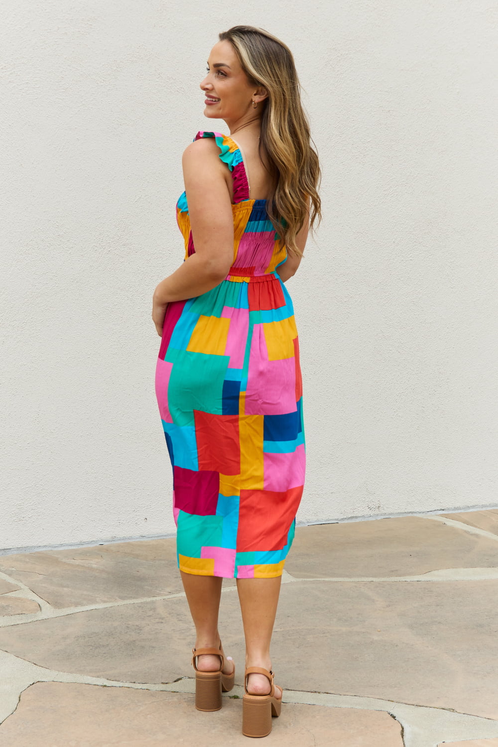 Square Print Summer Dress