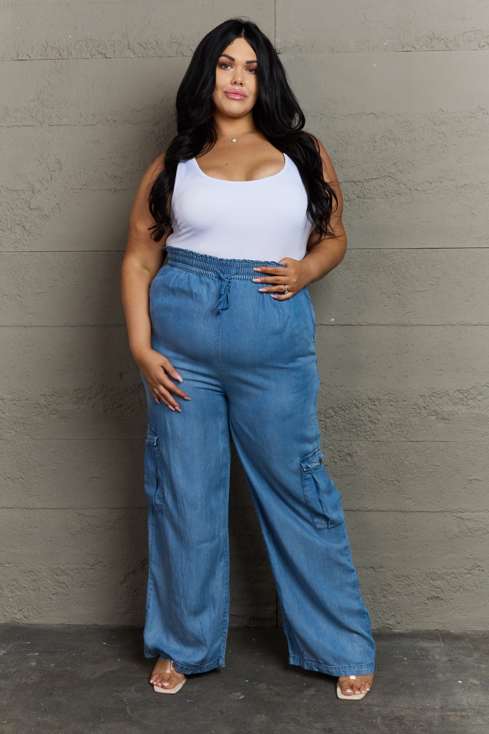 Denim Cargo Pants