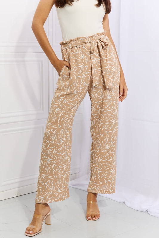 Geometric Printed Pants in Tan