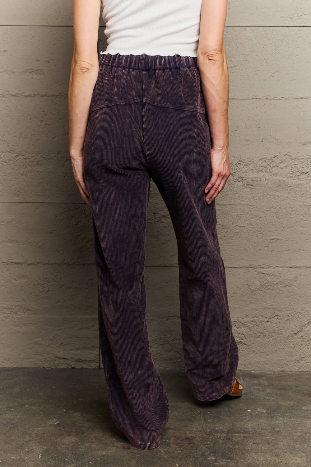 Corduroy Straight Fit Pants in Midnight Navy