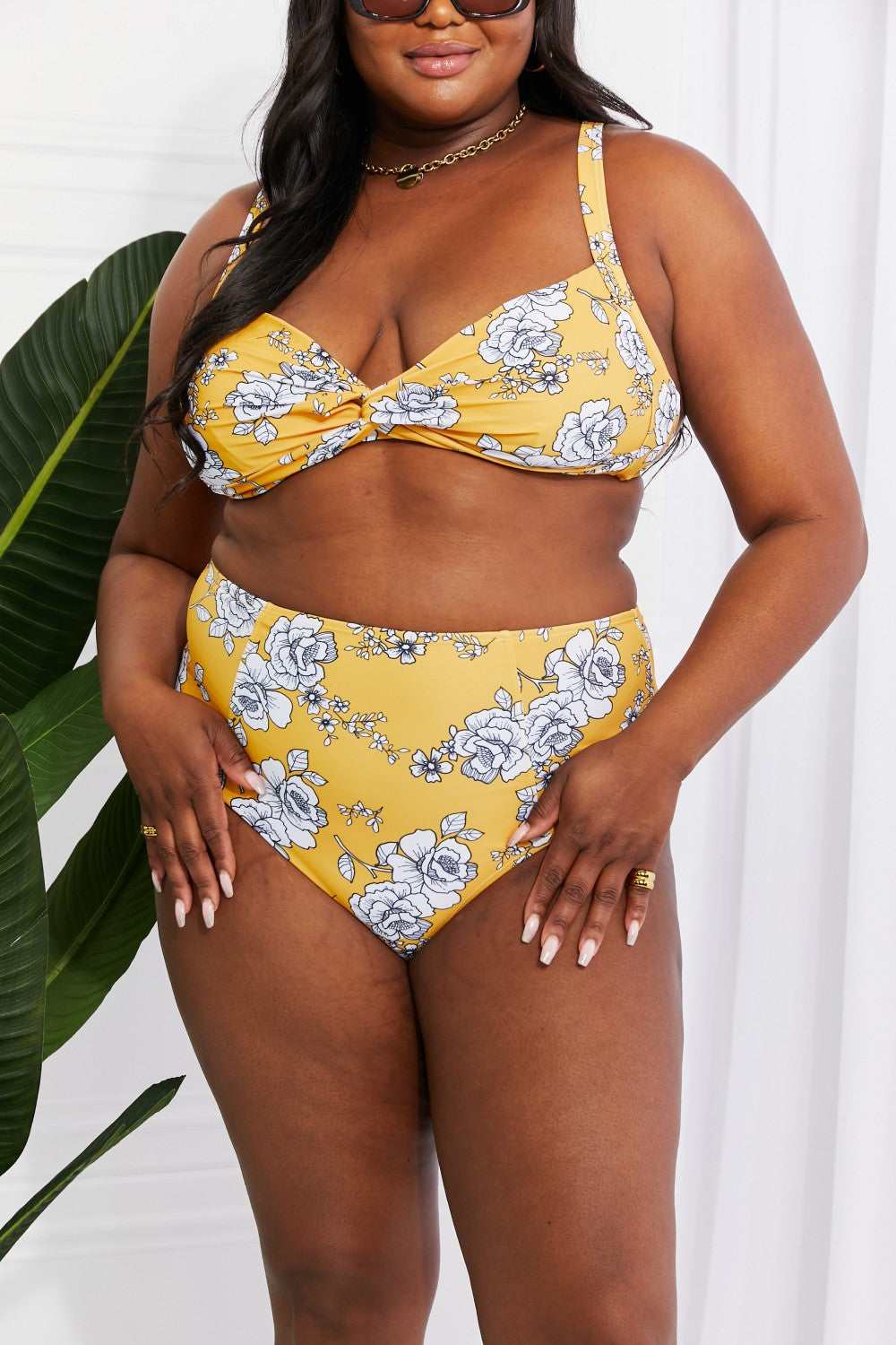 Take A Dip Twist High-Rise Bikini in Mustard