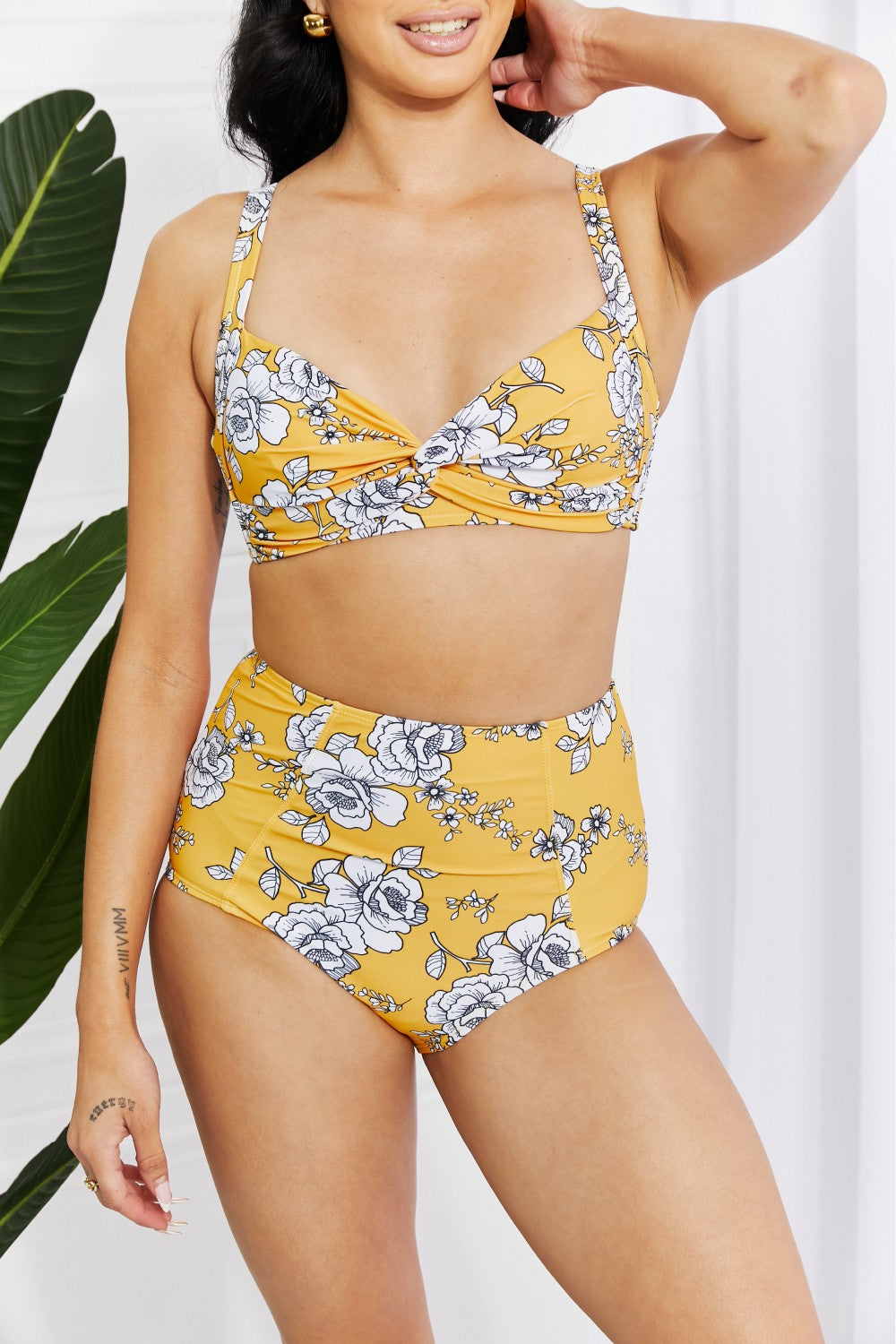 Take A Dip Twist High-Rise Bikini in Mustard