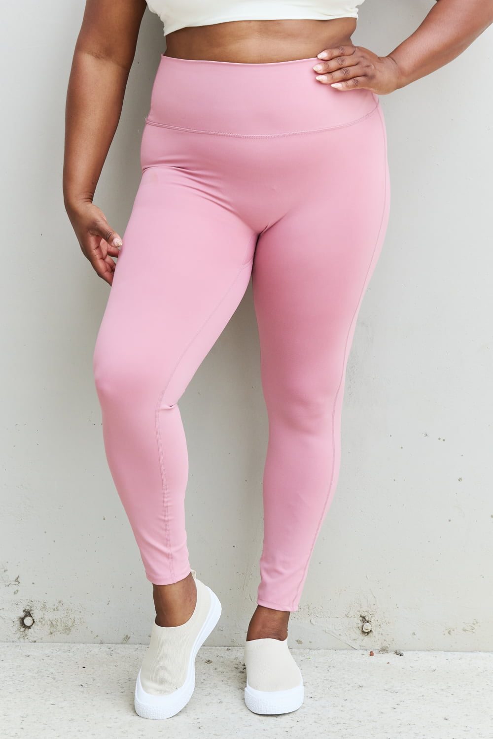 High Waist Active Leggings in Light Rose