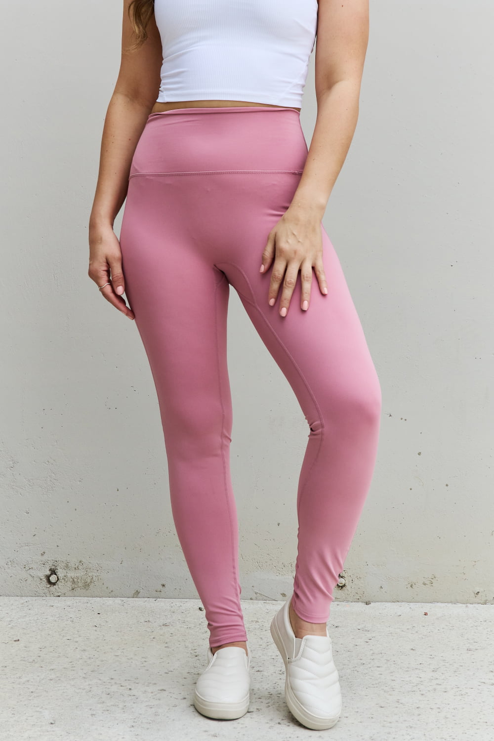 High Waist Active Leggings in Light Rose