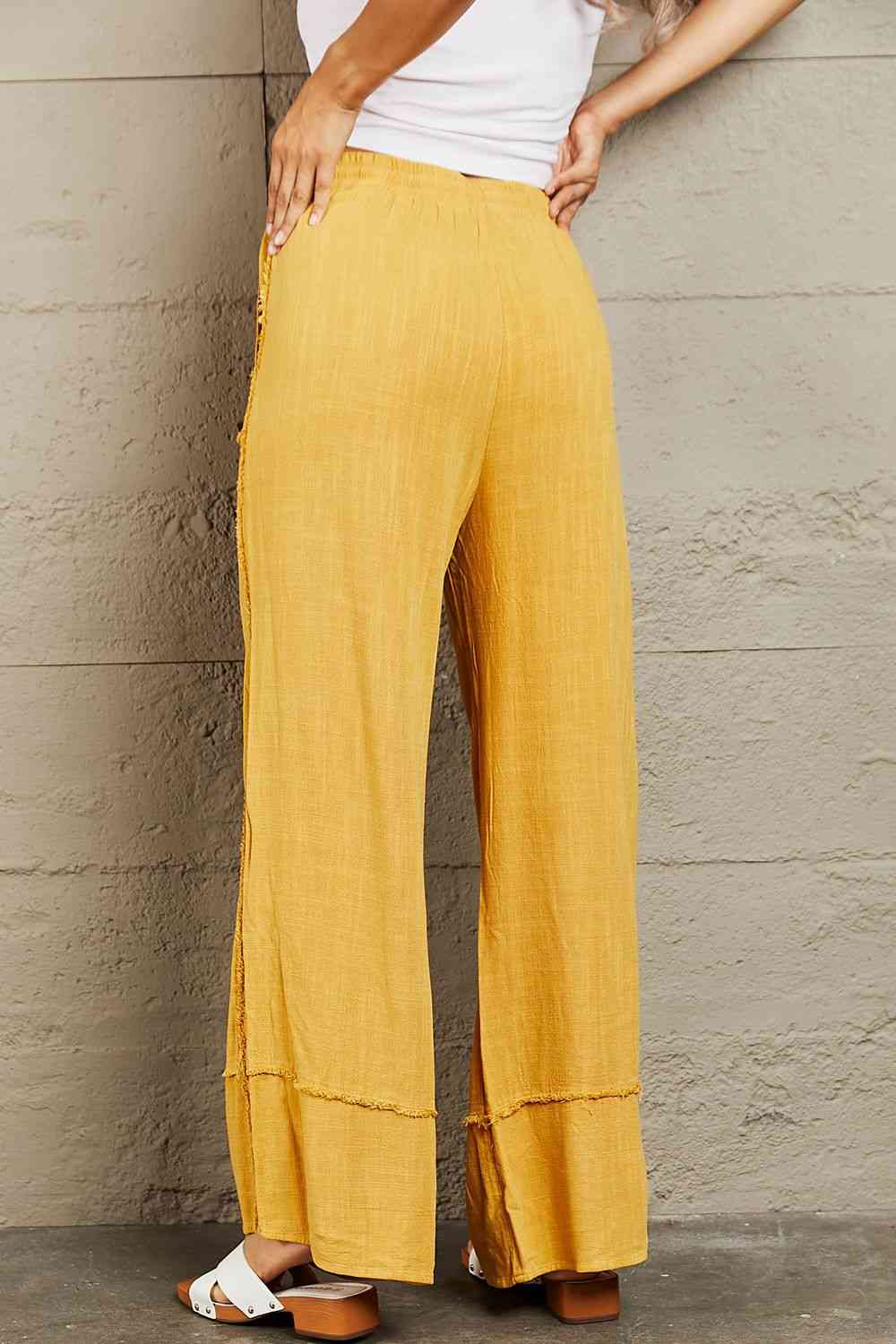 Mineral Wash Wide Leg Pants