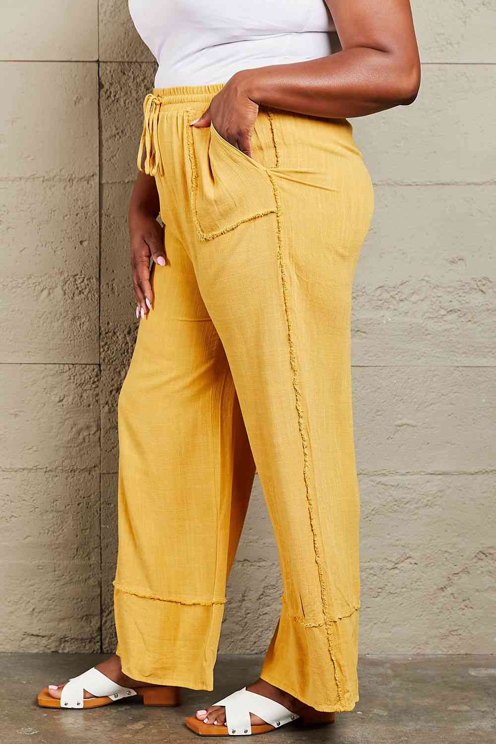 Mineral Wash Wide Leg Pants