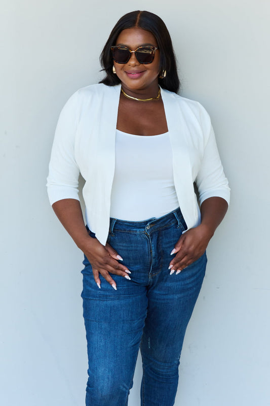 Cropped Cardigan in Ivory