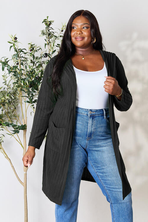 Plus size long black sweater sale