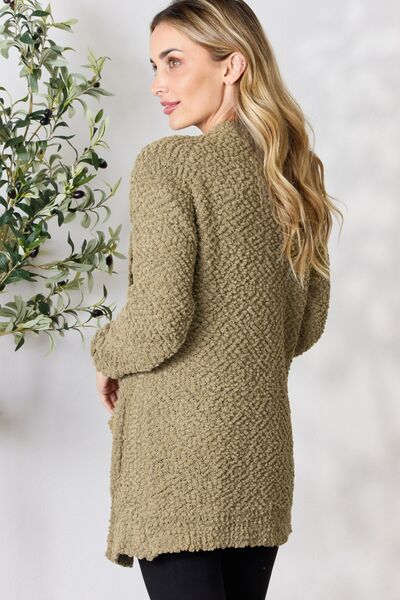 Falling For You Open Front Popcorn Cardigan