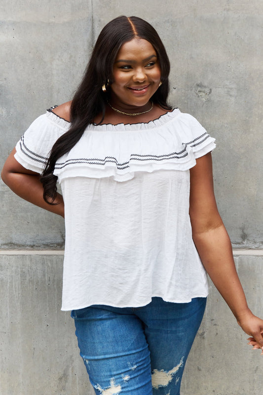 Off The Shoulder Ruffle Blouse