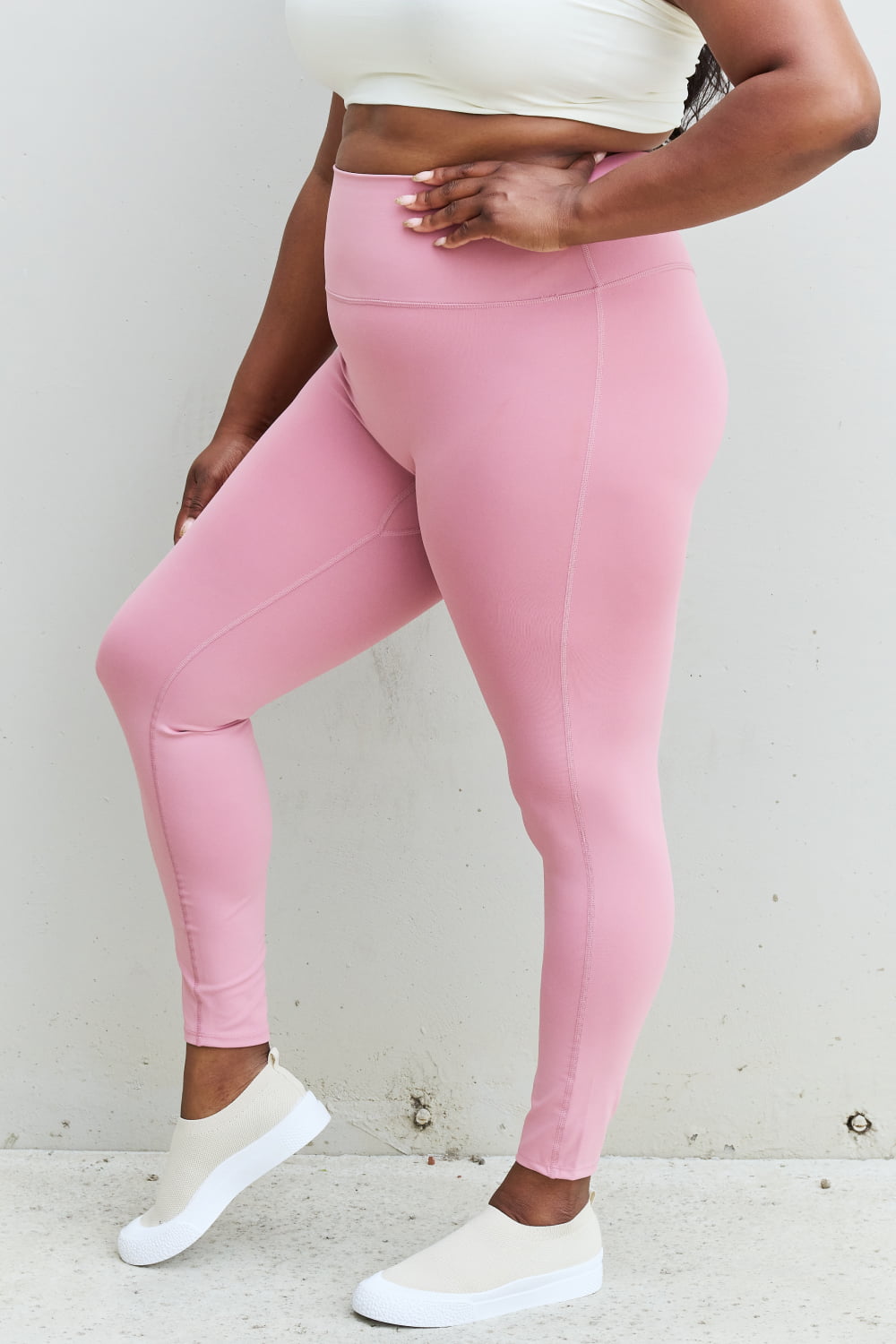 High Waist Active Leggings in Light Rose