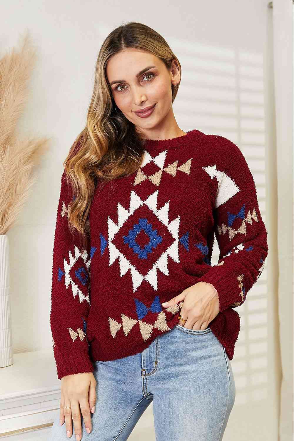 Aztec Soft Fuzzy Sweater