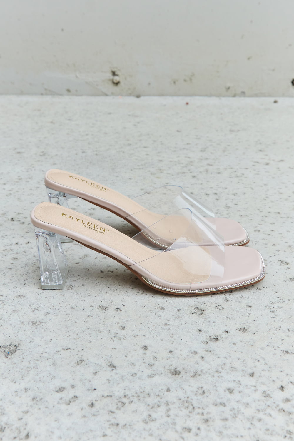 Clear Mule Block Heels